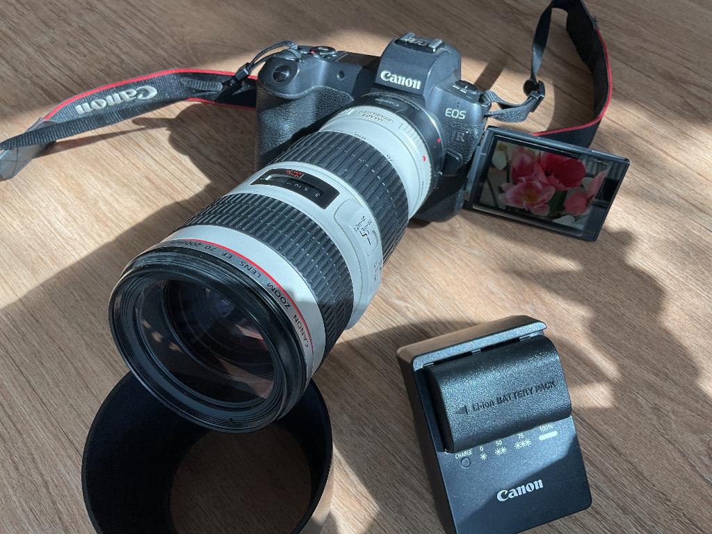 Canon EOS + EF 70-200 F4 USM, Spiegelreflex, Canon, Zo goed als nieuw, Minder dan 4 keer