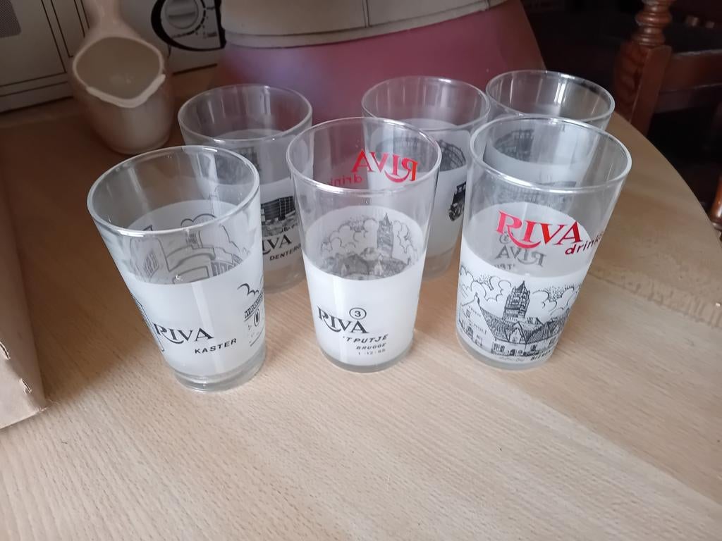 6 Ancien Verre Riva, Collections, Enlèvement ou Envoi, Utilisé, Verre à soda