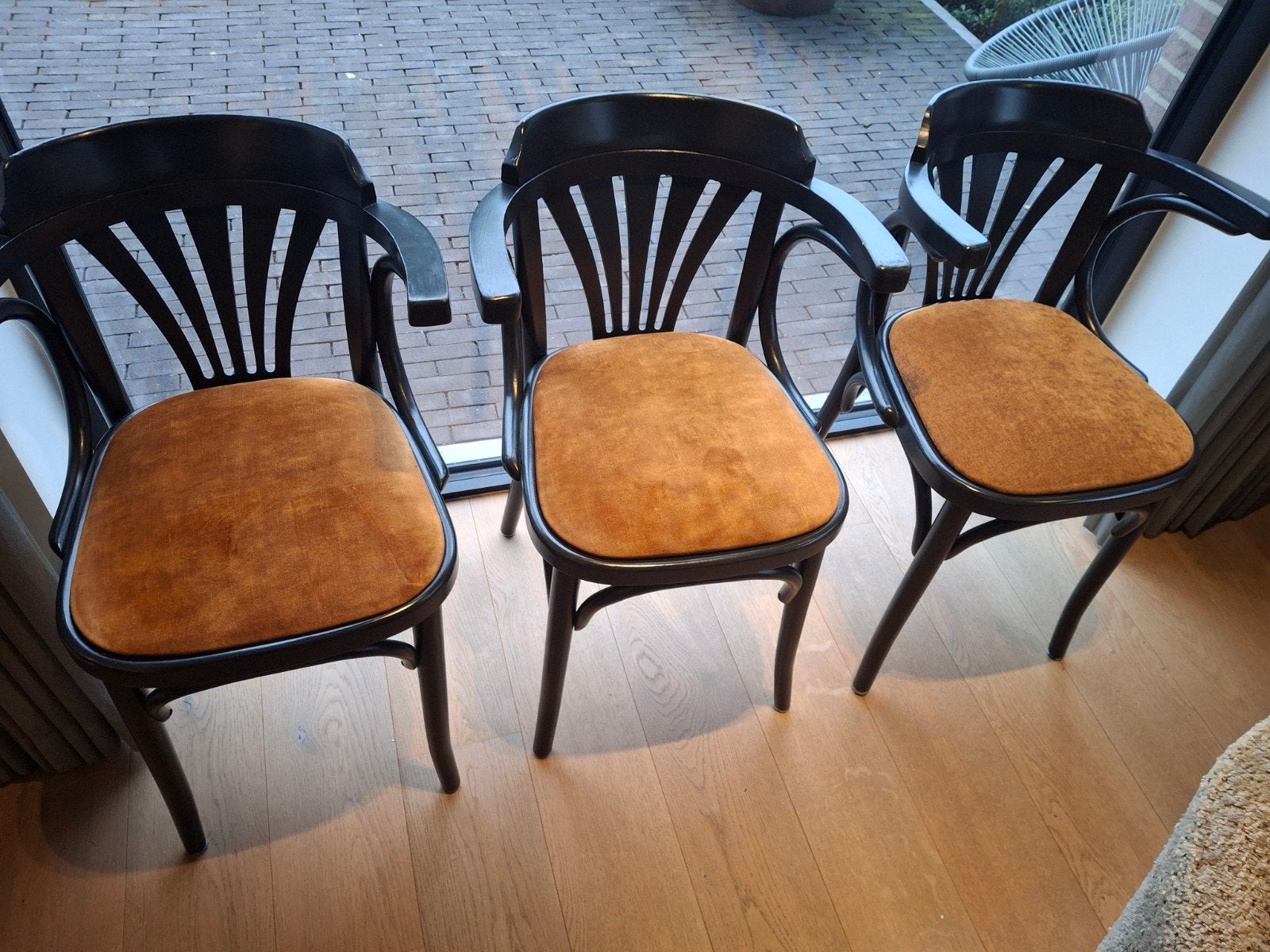 6 (cafe)stoelen, Ophalen, Gebruikt, Stof