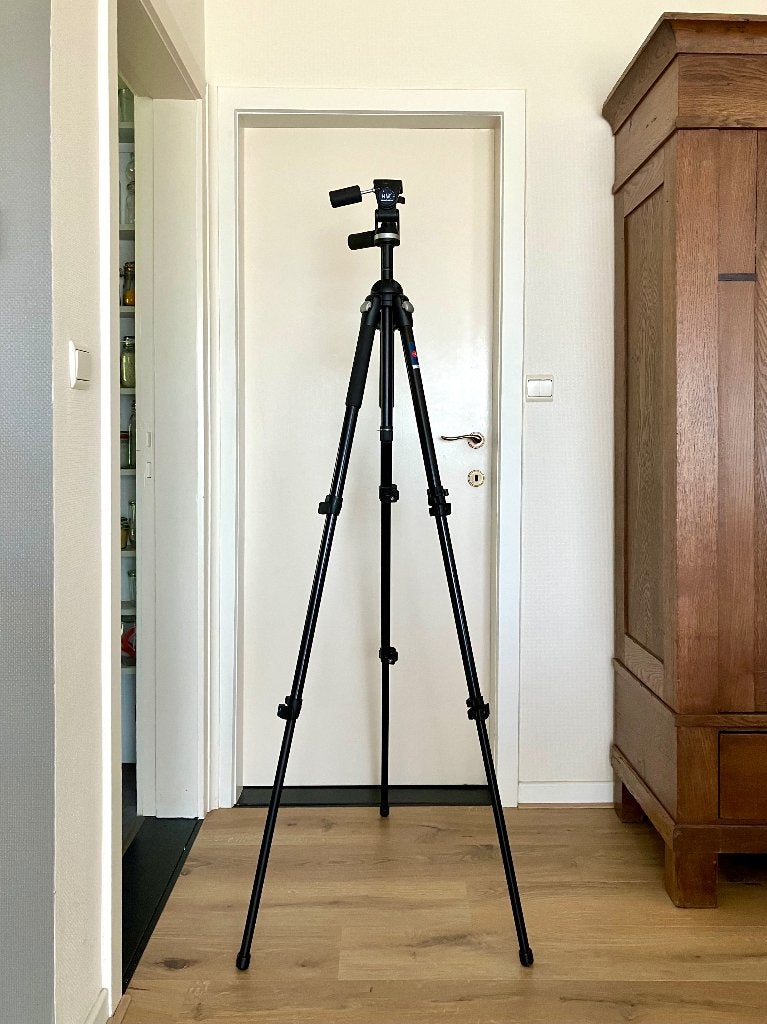 Tripod Manfrotto 055PRO + 141RC kop, Enlèvement, Tête de trépied, Manfrotto
