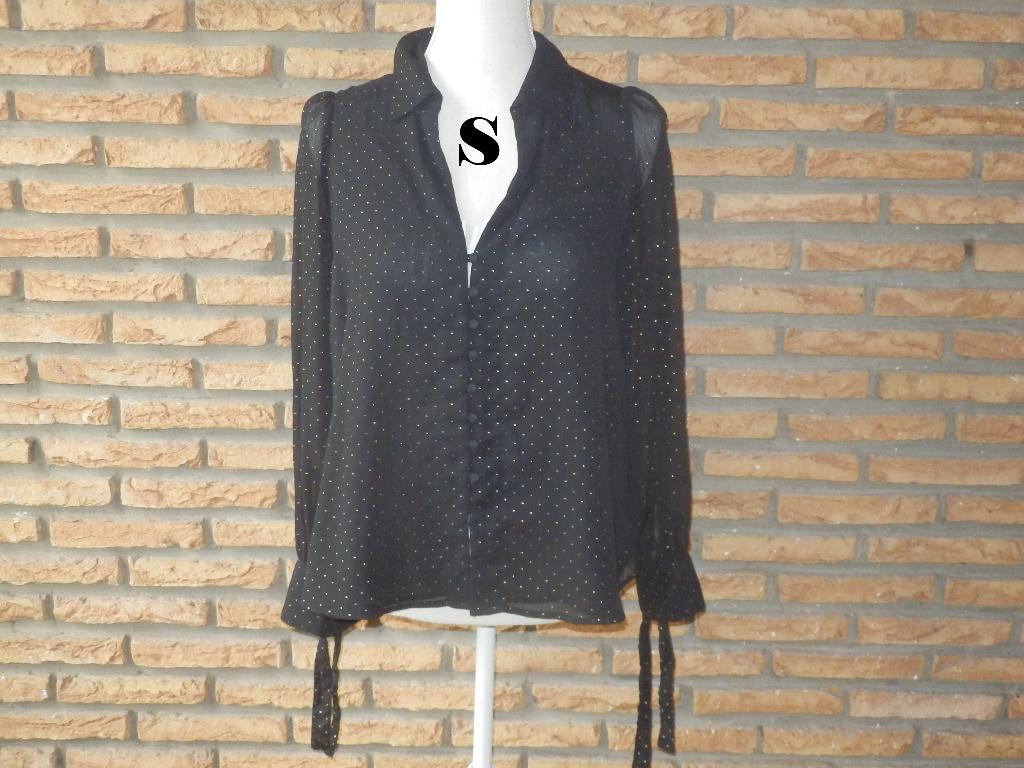 (130)- blouse femme t.S noire - zara -, Ophalen of Verzenden, Zo goed als nieuw, Maat 36 (S), Zara