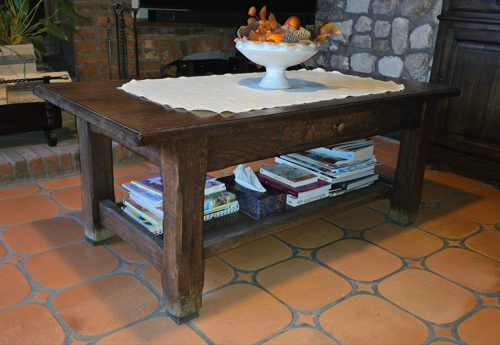 Table basse en Chêne Massif, Maison & Meubles, Tables | Tables de salon, Comme neuf, 5 – 50, 50 à 100 cm, 100 à 150 cm, Rectangulaire
