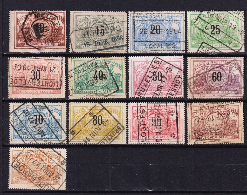 België Spoorwegzegels 1895 TR15-TR27 gestempeld, Postzegels en Munten, Postzegels | Europa | België, Verzenden, Gestempeld, Treinen