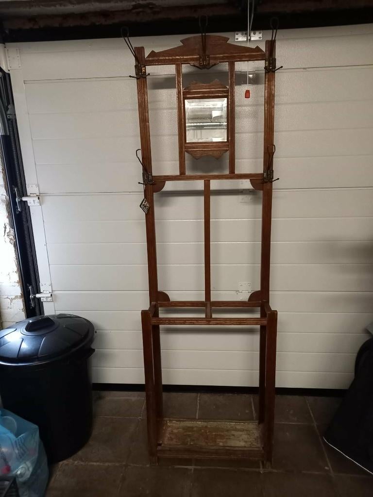 Coat Rack with Mirror, Victorian, Utilisé, 50 à 100 cm, Chêne