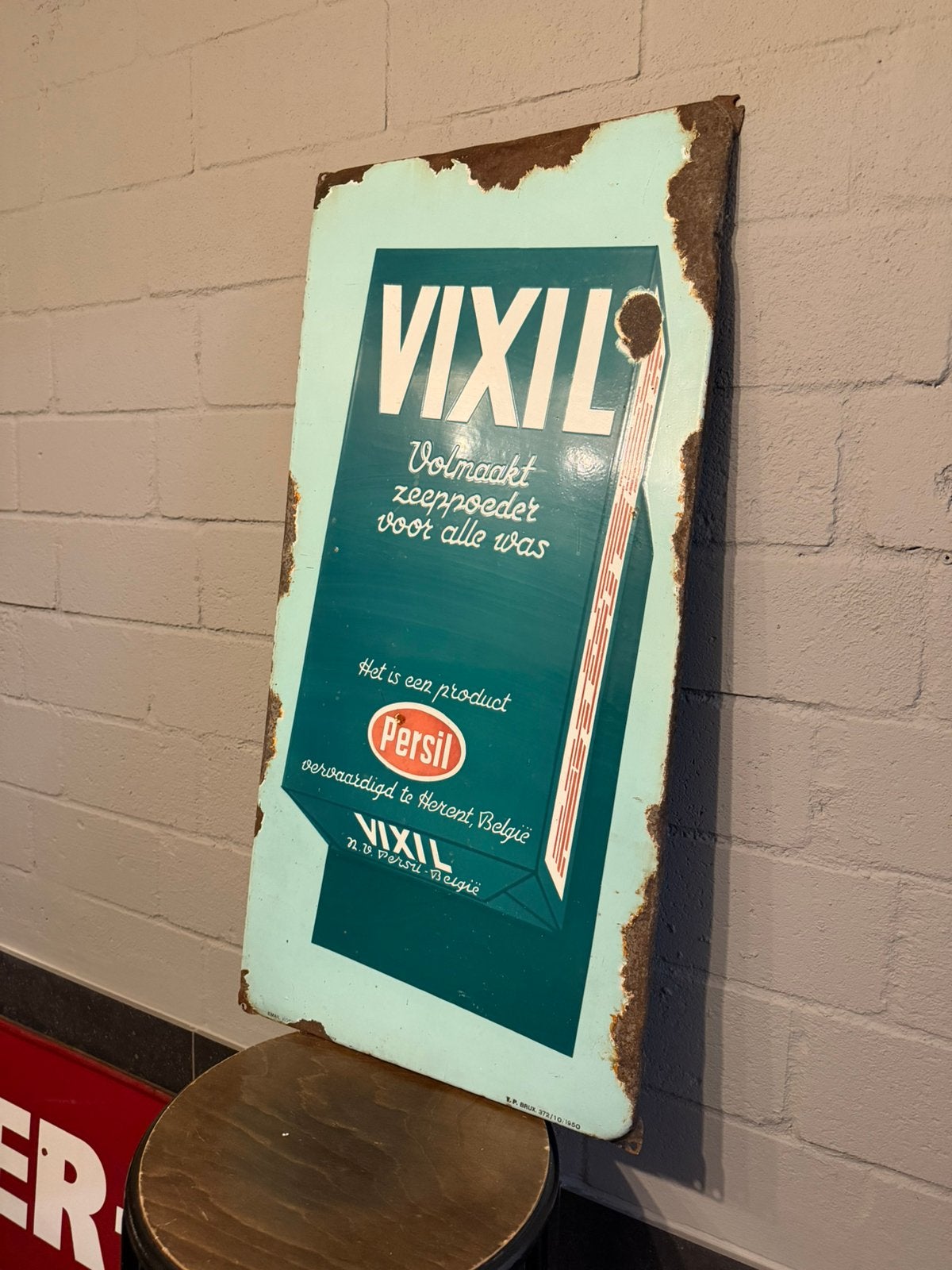 Emaille bord persil, Ophalen, Gebruikt, Reclamebord