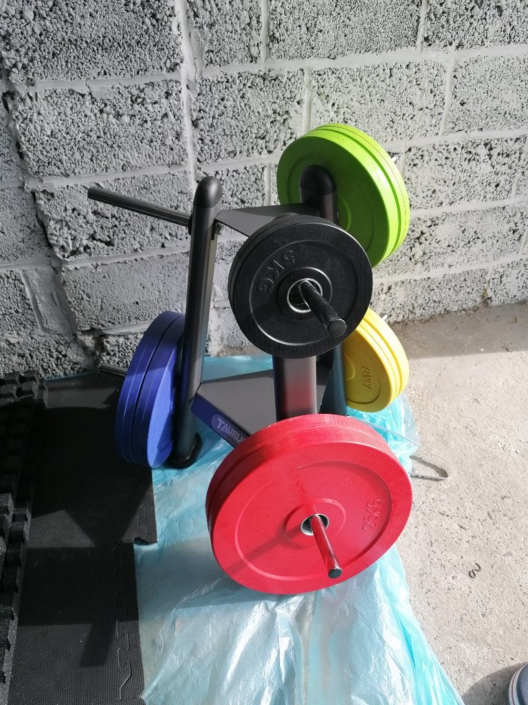 Gewichten rek + gewichten, Sport en Fitness, Ophalen, Gebruikt