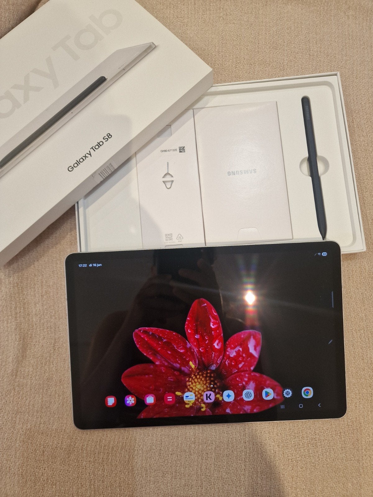Samsung Galaxy Tab S8, Computers en Software, Android Tablets, Galaxy Tab S8, Samsung, 128 GB, Wi-Fi