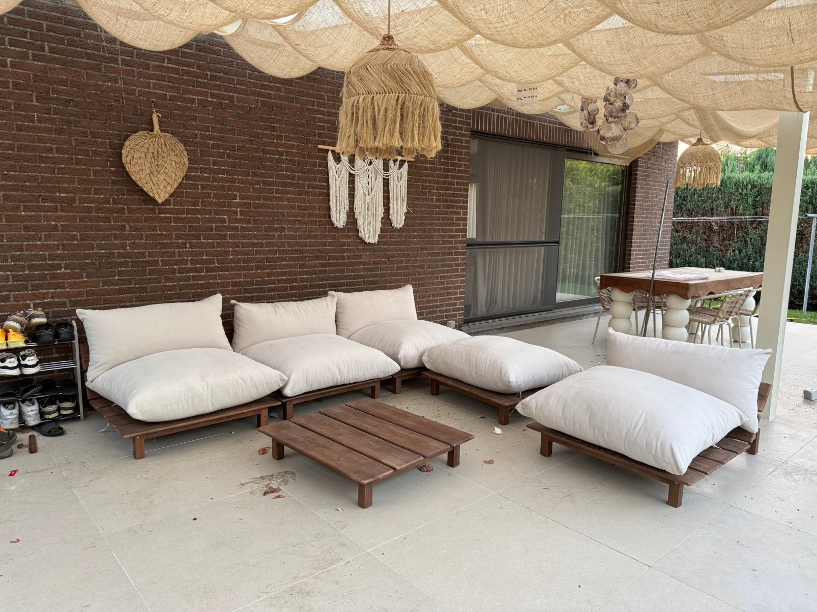 Cream lounge set tuin, Tuin en Terras, Ophalen, Zo goed als nieuw