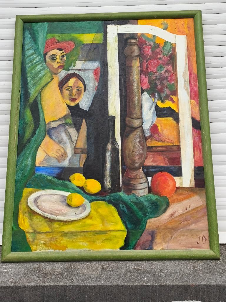 Huile sur toile monograme j d, Enlèvement