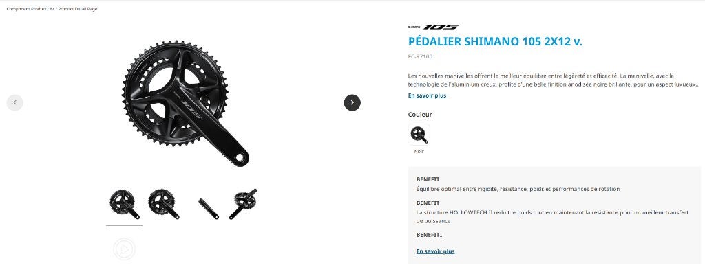 PEDALIER 105 SHIMANO  FC-R7100, Neuf, Pédalier ou Pédales, Gravelbike, Enlèvement