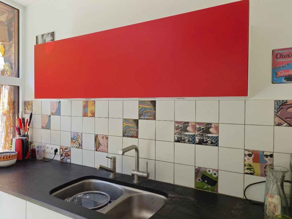 Carrelage mural design Roy Liechtenstein, Bricolage & Construction, Dalles & Carrelages, Moins de 20 cm, Céramique, Enlèvement