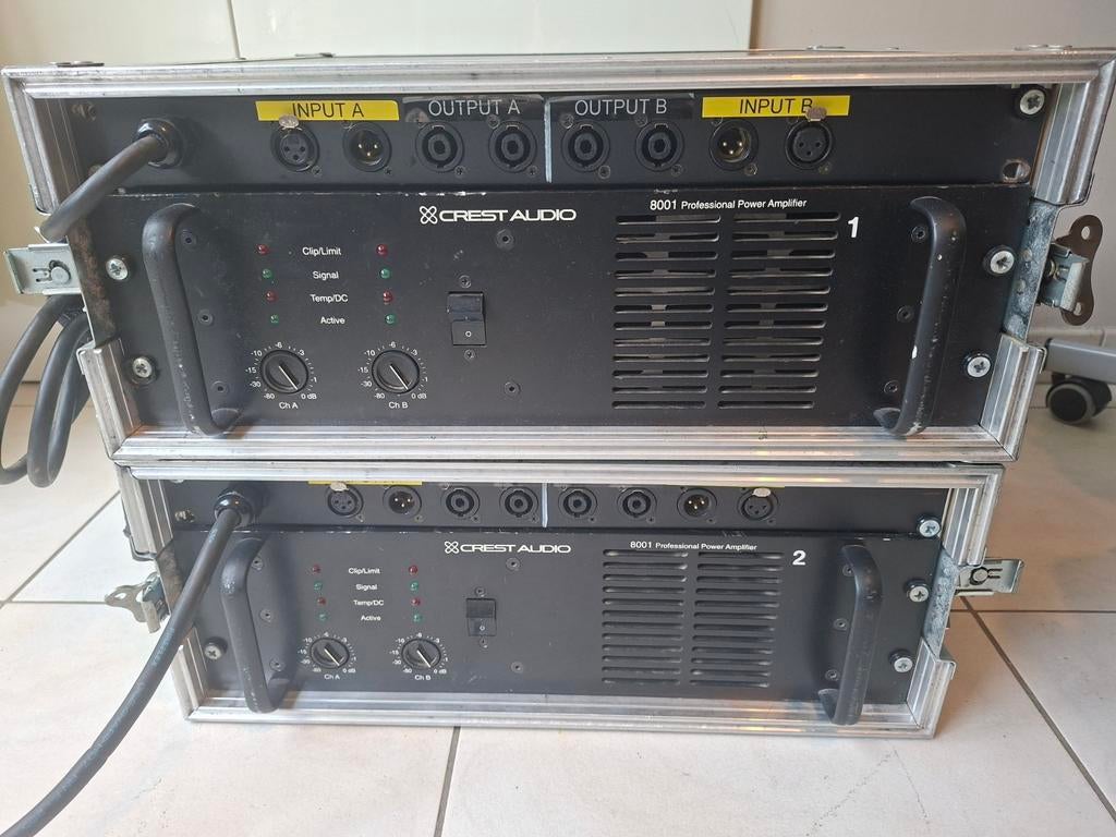 2 x Crest audio 8001 versterker, Muziek en Instrumenten, Ophalen, Gebruikt, 1000 watt of meer, Monitor(versterker)