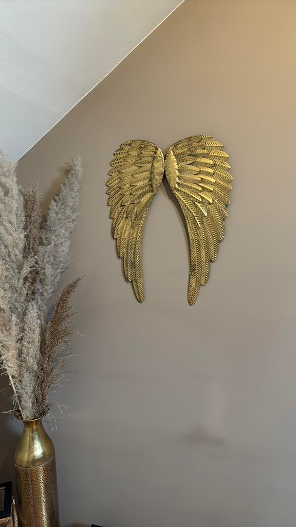 Ailes d’anges, décoration murales, Doré, 55 cm, Métal, Objet de décoration