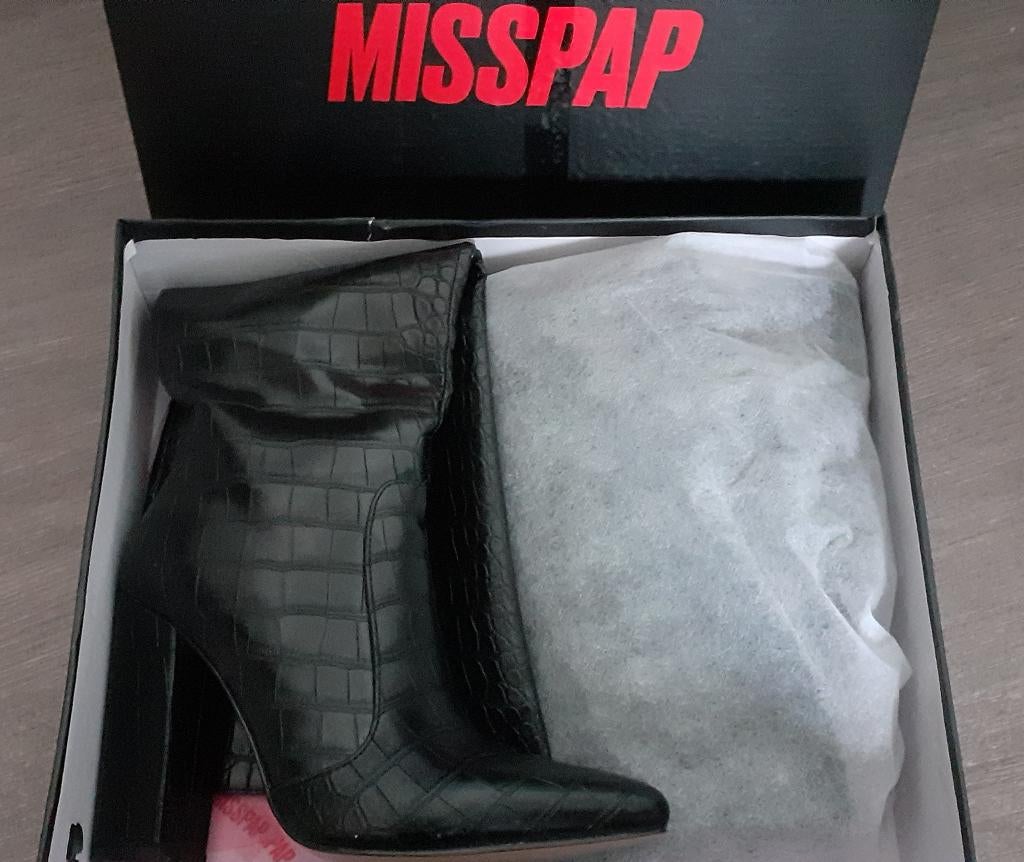 MISSPAP laarzen, Enlèvement, Comme neuf, Noir, Bottes hautes