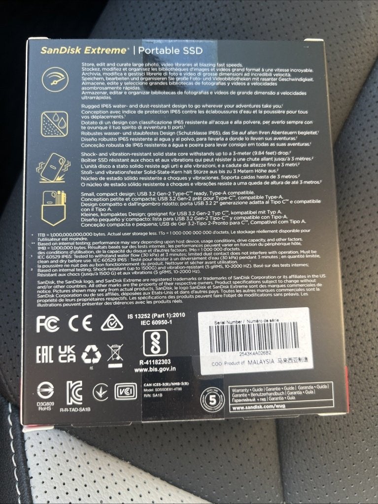 Sandisk Extreme Portable SSD 4 to, Informatique & Logiciels, Disques durs, Neuf, 4 to, Enlèvement ou Envoi, SSD