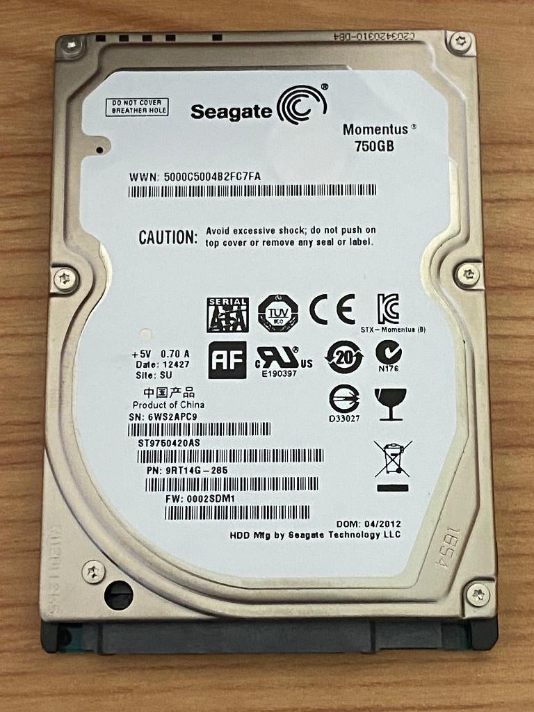 Seagate 750 GB 2,5" SATA-harde schijf met 7.200 rpm, Computers en Software, Harde schijven, Intern, Gebruikt, 750 Go, Ophalen of Verzenden