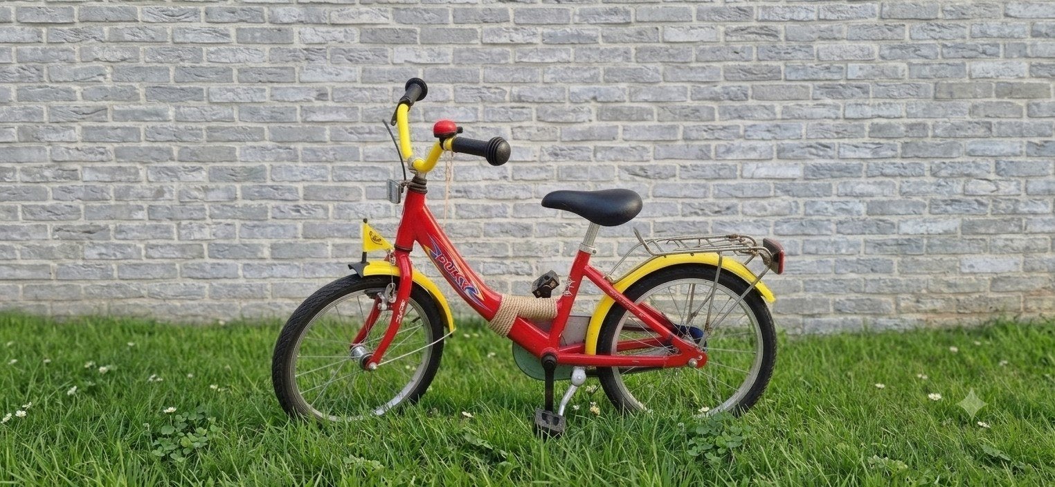 Puky 16 Inch Kinderfiets voor 4-6 jaar- Rood/Geel - Gebruik, Fietsen en Brommers, Fietsen | Kinderfietsjes, Ophalen, Terugtraprem