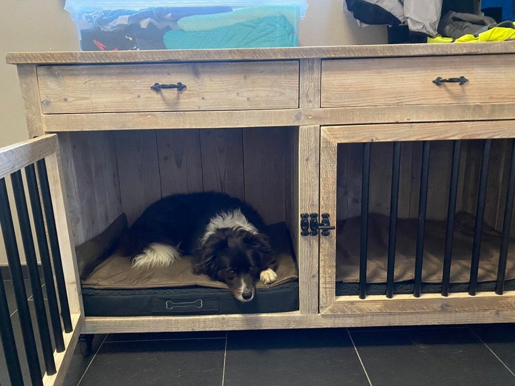 hondenbench op maat gemaakt uit steigerhout, Ophalen