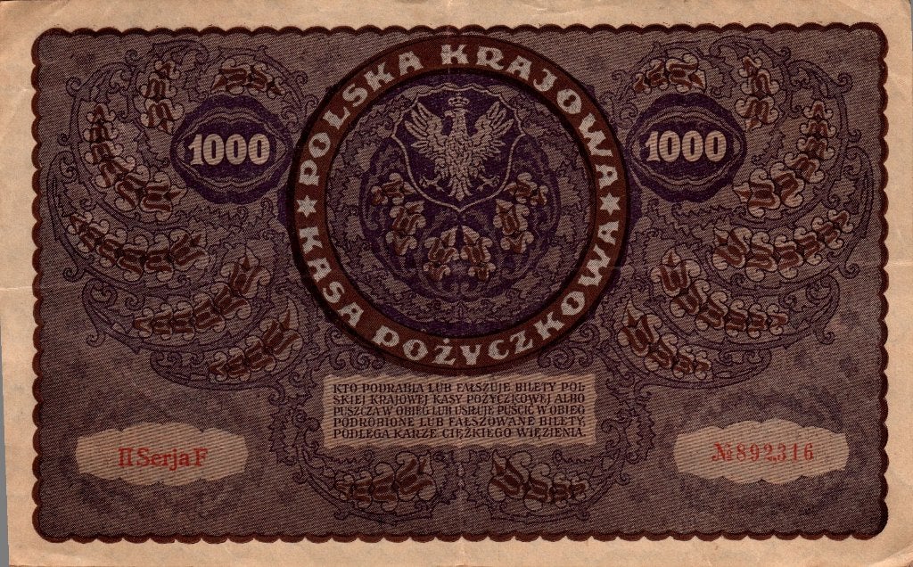 Billet de banque Pologne 1919, Enlèvement ou Envoi, Pologne, Billets en vrac