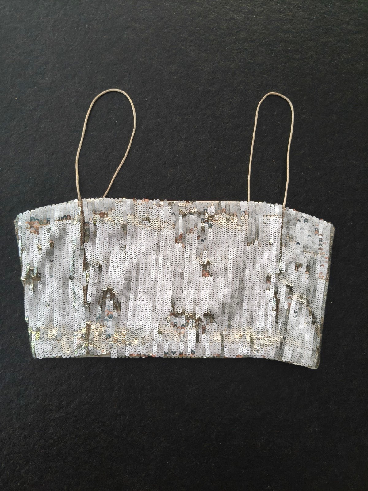 glitter topje pull and bear, Kleding | Dames, Topjes, Ophalen of Verzenden, Zo goed als nieuw, Zilver, Maat 36 (S)