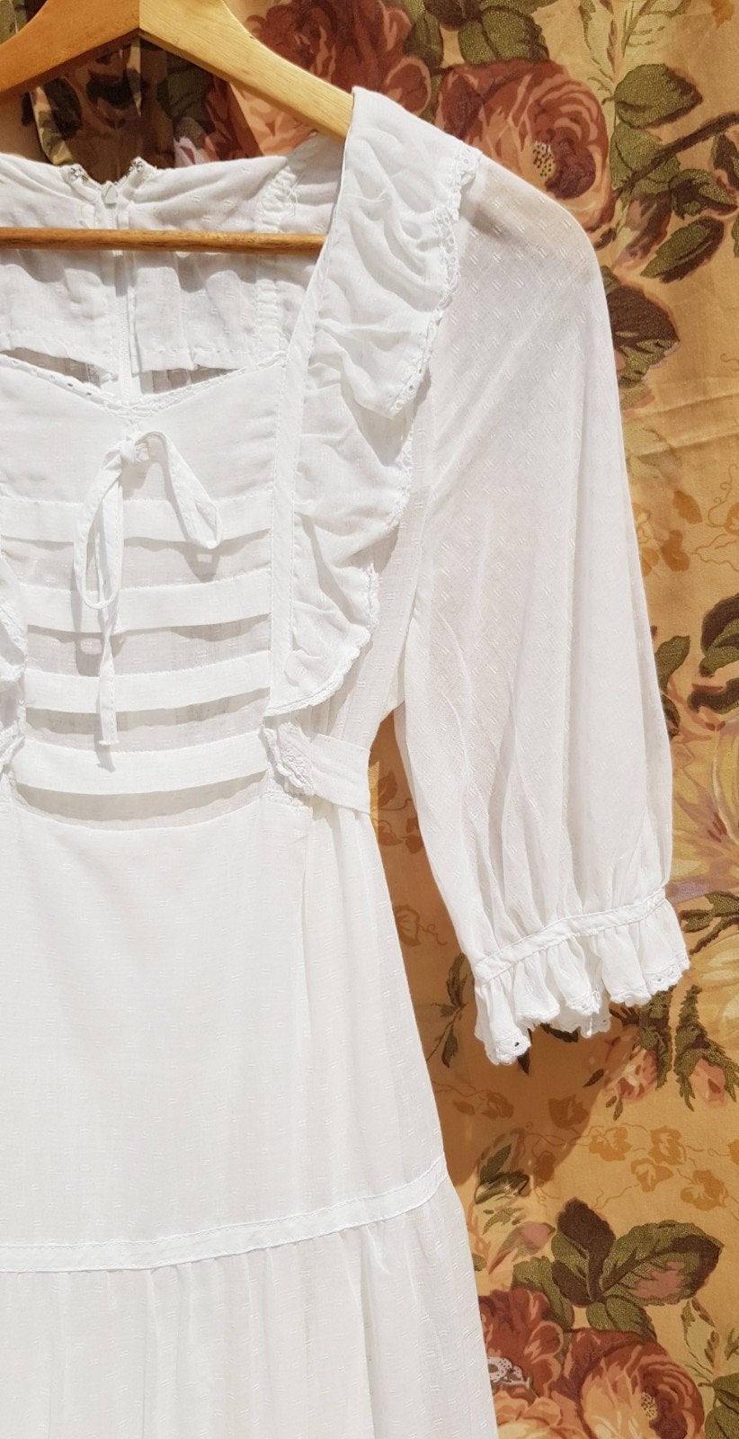 Witte jurk van katoenvoile uit de jaren 70, Kleding | Dames, Trouwkleding en Trouwaccessoires, Ophalen of Verzenden