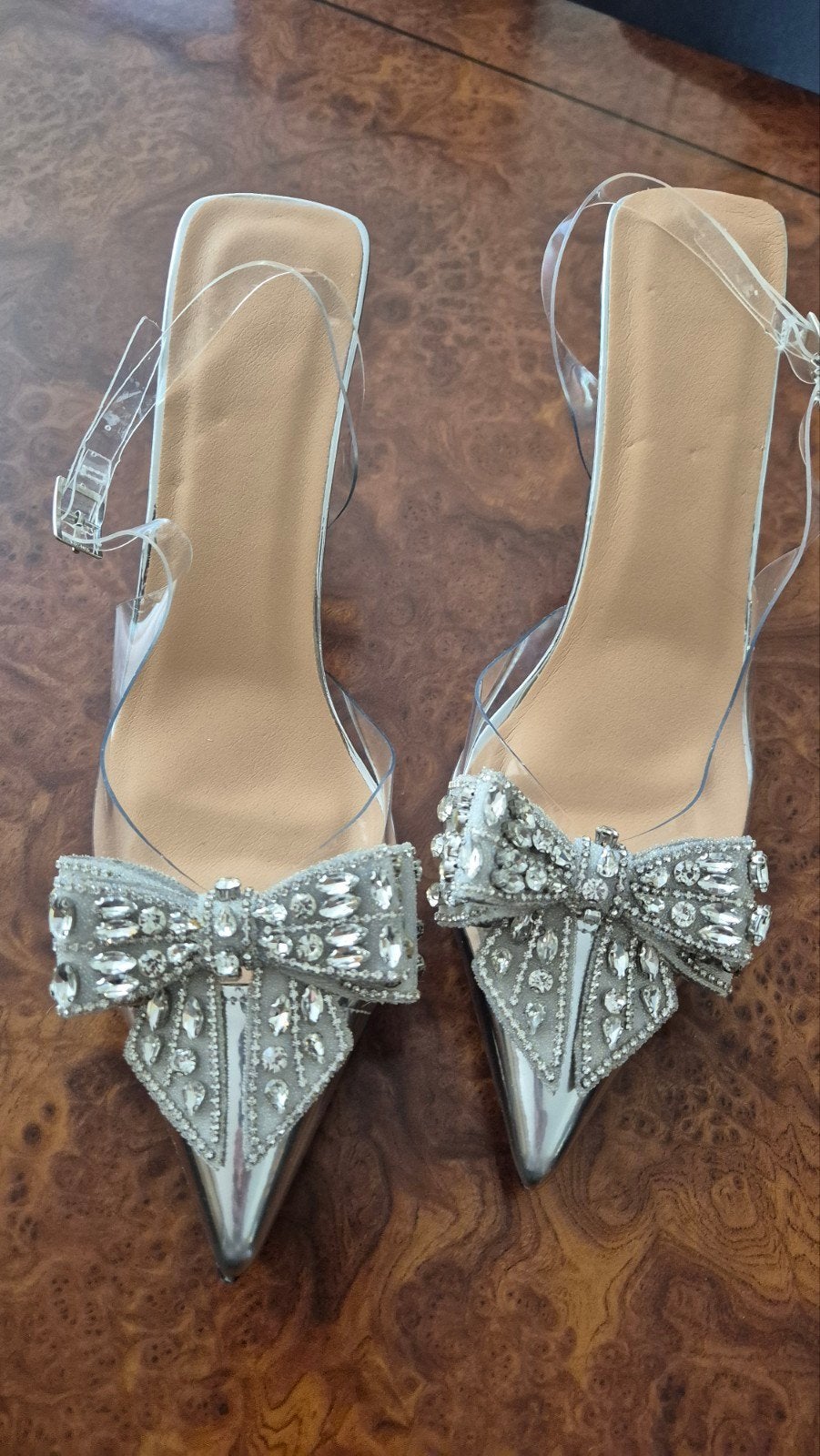 Mooie avond Schoenen met strass maat 41 nieuw 6cm hak, Ophalen, Nieuw, Zilver, Schoenen