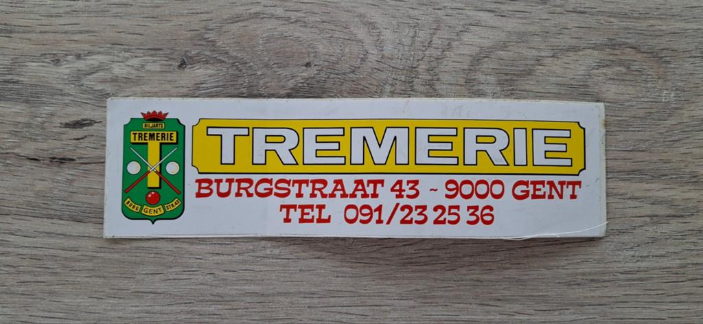 Sticker de billard vintage Tremerie Ghent, Enlèvement ou Envoi, Comme neuf, Sport