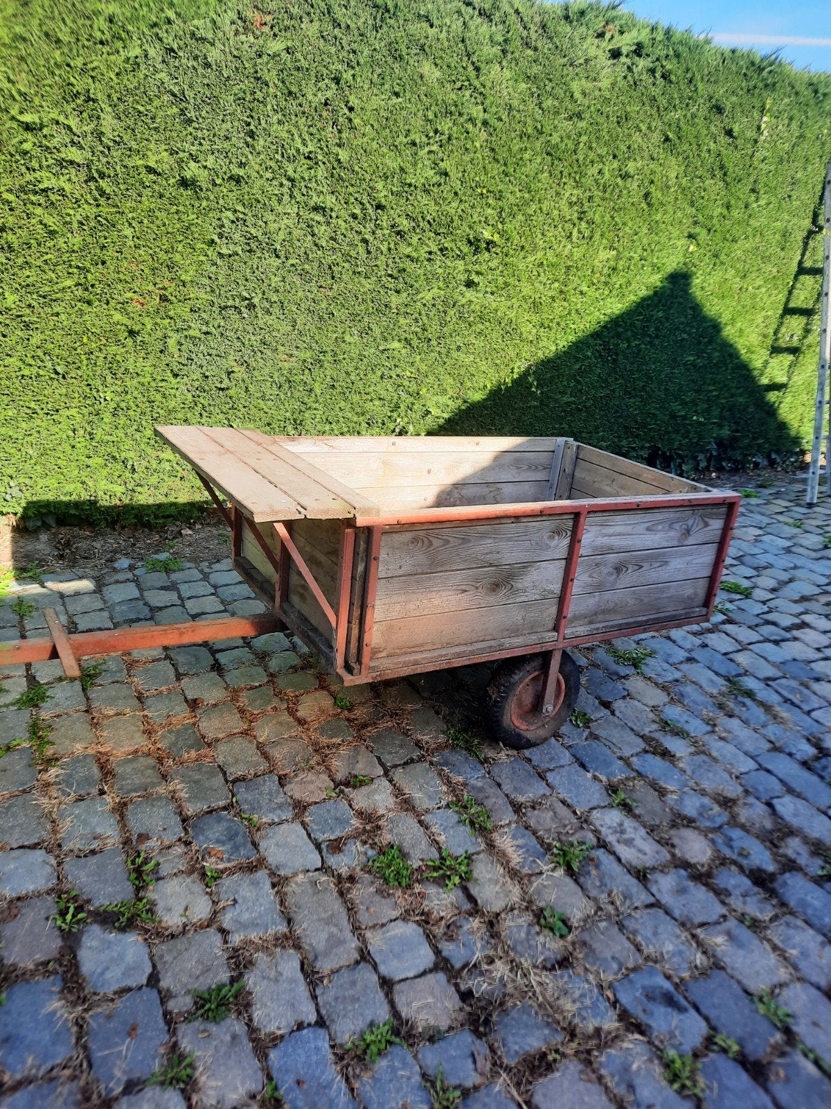 Houten kar.Afhalen Koekelare., Ophalen