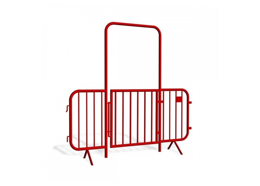 Porte piétonne temporaire/barrière de site — rouge, Articles professionnels, Machines & Construction | Autre, Enlèvement