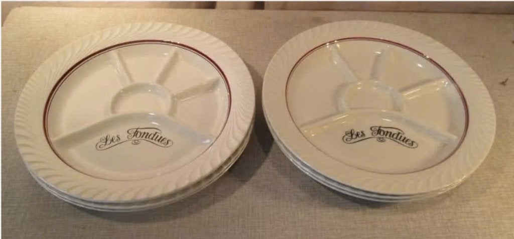 6 magnifiques assiettes à fondue - Boch Bistrot, Maison & Meubles, Enlèvement ou Envoi, Comme neuf, Céramique, Assiettes(s)