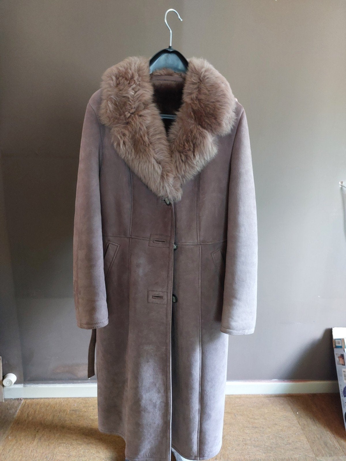 lange jas in nuboek bruin leer m 40 bieden, Kleding | Dames, Jassen | Winter, Ophalen, Bruin