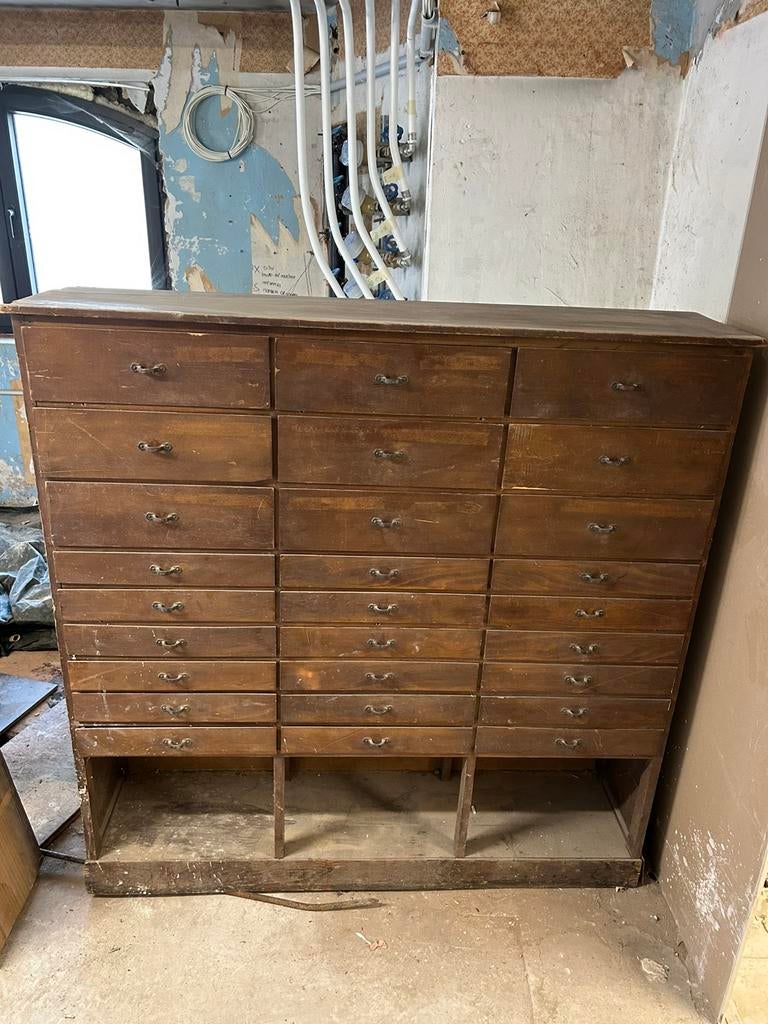 Glazen kast voor apothekers vintage, Ophalen, Gebruikt