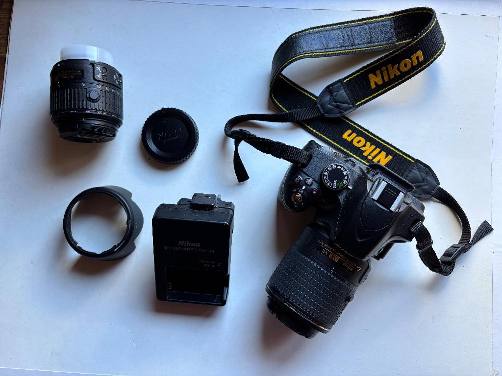 Nikon D3200 spiegelreflexcamera met twee lenzen., Audio, Tv en Foto, Fotocamera's Digitaal, Ophalen, Zo goed als nieuw, Spiegelreflex