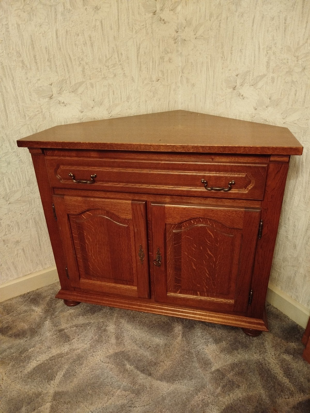 Meuble chêne de coin., Enlèvement, 75 cm ou plus, Chêne, 50 à 100 cm