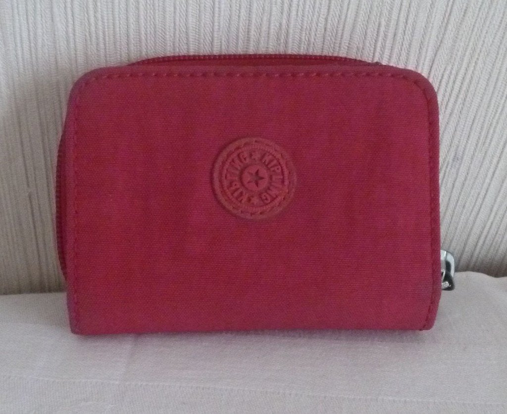 Kipling fuchsia mini-portemonnee, Overige merken, Gebruikt, Ophalen of Verzenden, Roze