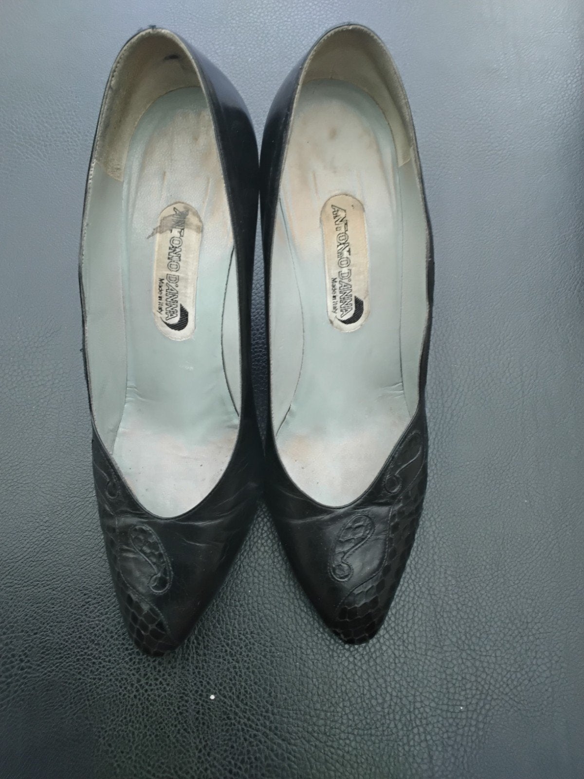 leder dames schoen, Ophalen, Zwart