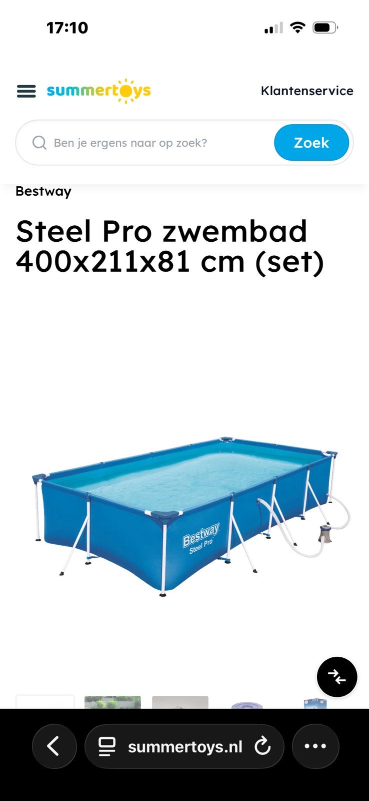 Piscine Best way steel pro 400x211x81, Jardin & Terrasse, Enlèvement, Utilisé, 80 à 120 cm, Rectangulaire