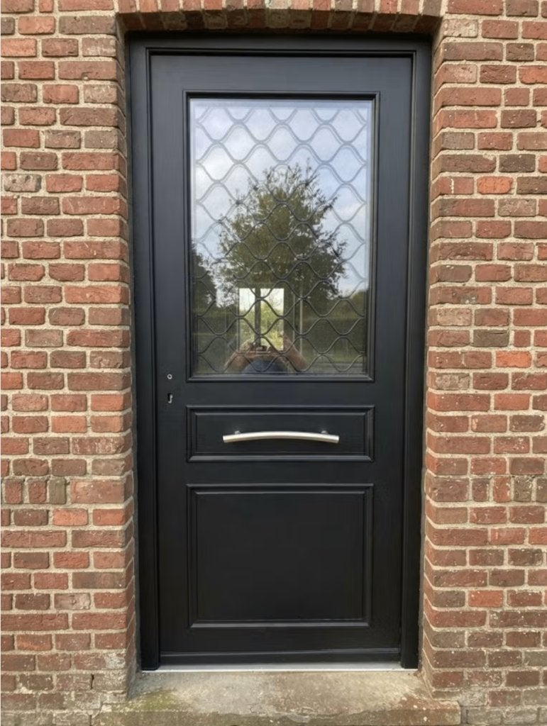 meranti voordeur, Doe-het-zelf en Bouw, Ophalen, Gebruikt, Glas