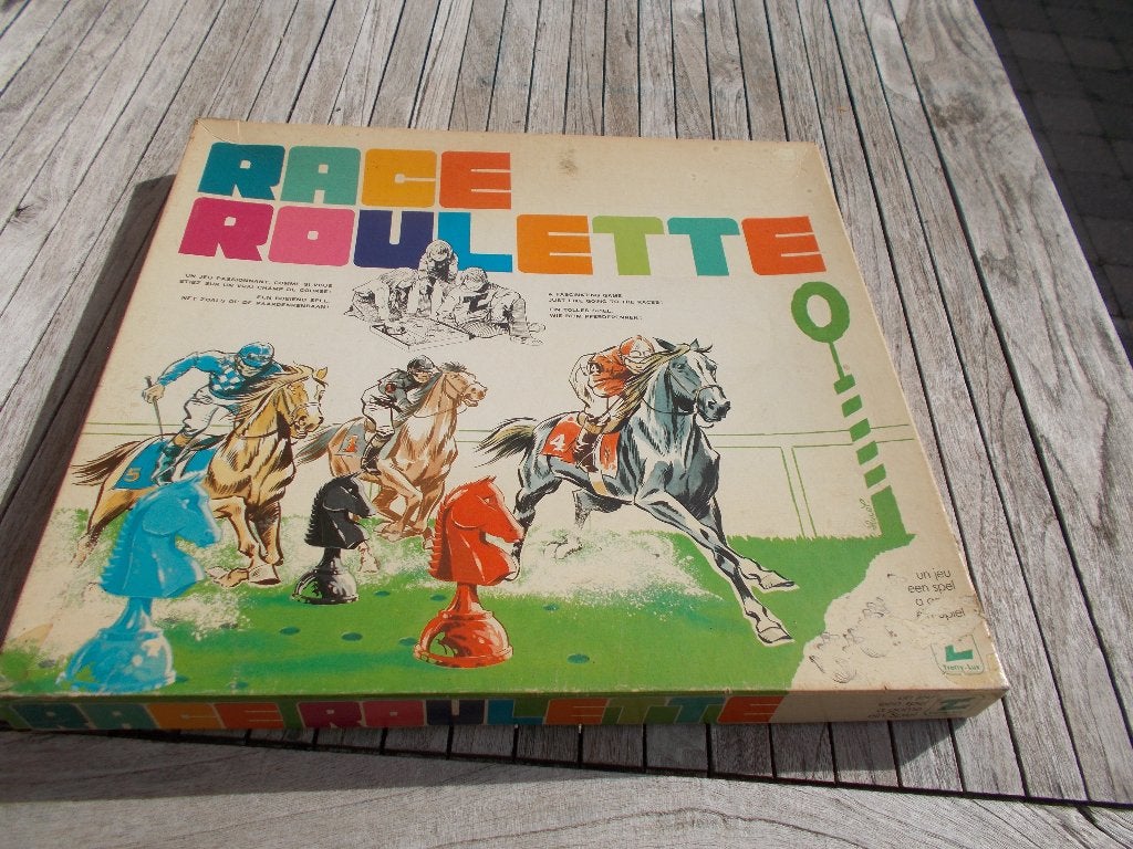 Retro vintage Race Roulette spel, Hobby en Vrije tijd, Vijf spelers of meer, Ophalen of Verzenden, Zo goed als nieuw, Trotty lux