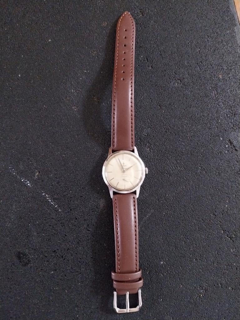 Montre Verdal, Handtassen en Accessoires, Horloges | Dames, Zo goed als nieuw, Polshorloge, Overige merken, Staal, Leer, Ophalen