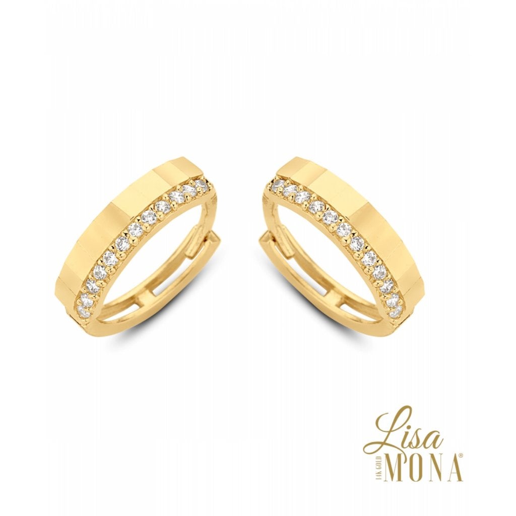 Boucles d'oreilles - Lisa Mona en or 14 carats, Hangers, Nieuw, Goud, Goud