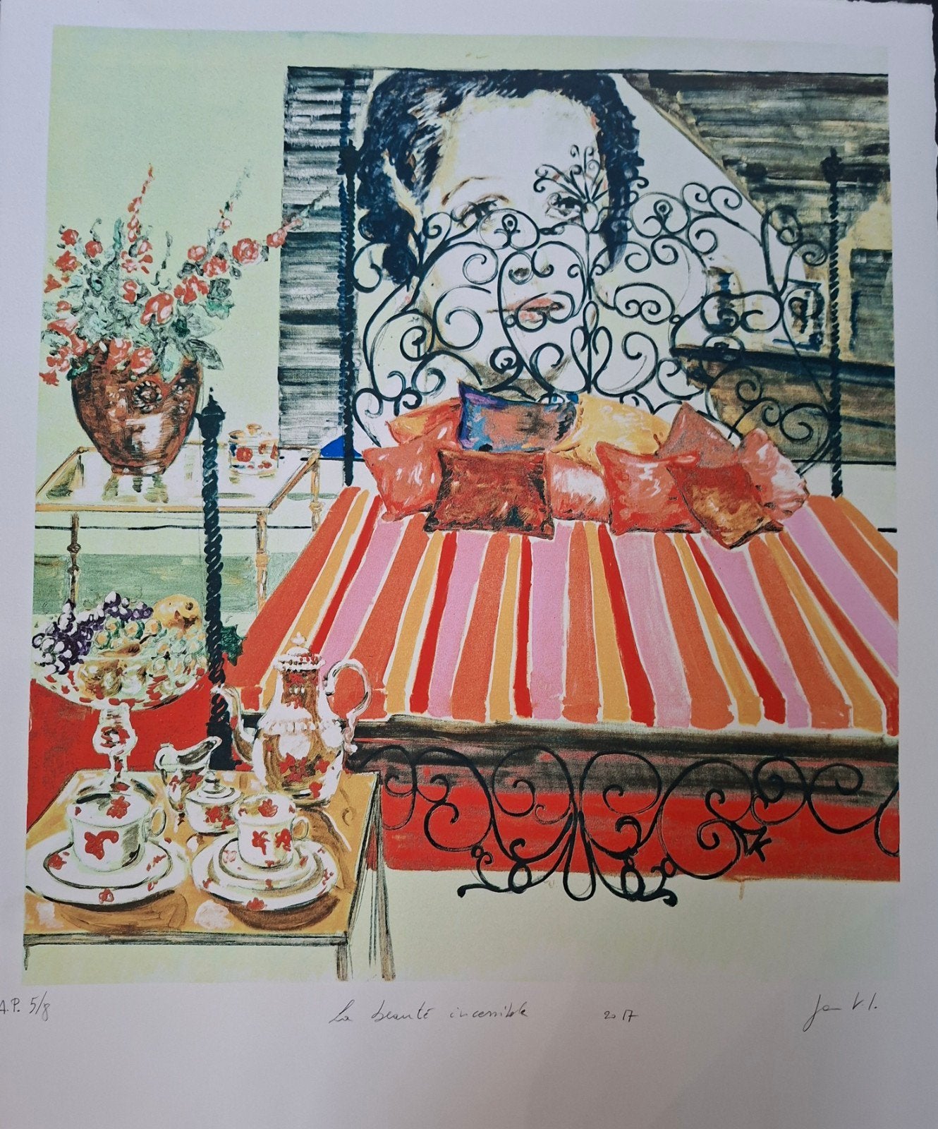 VAN IMSCHOOT Jan "La beauté incessible" 2017 kleurlitho, Numéroté, Enlèvement ou Envoi