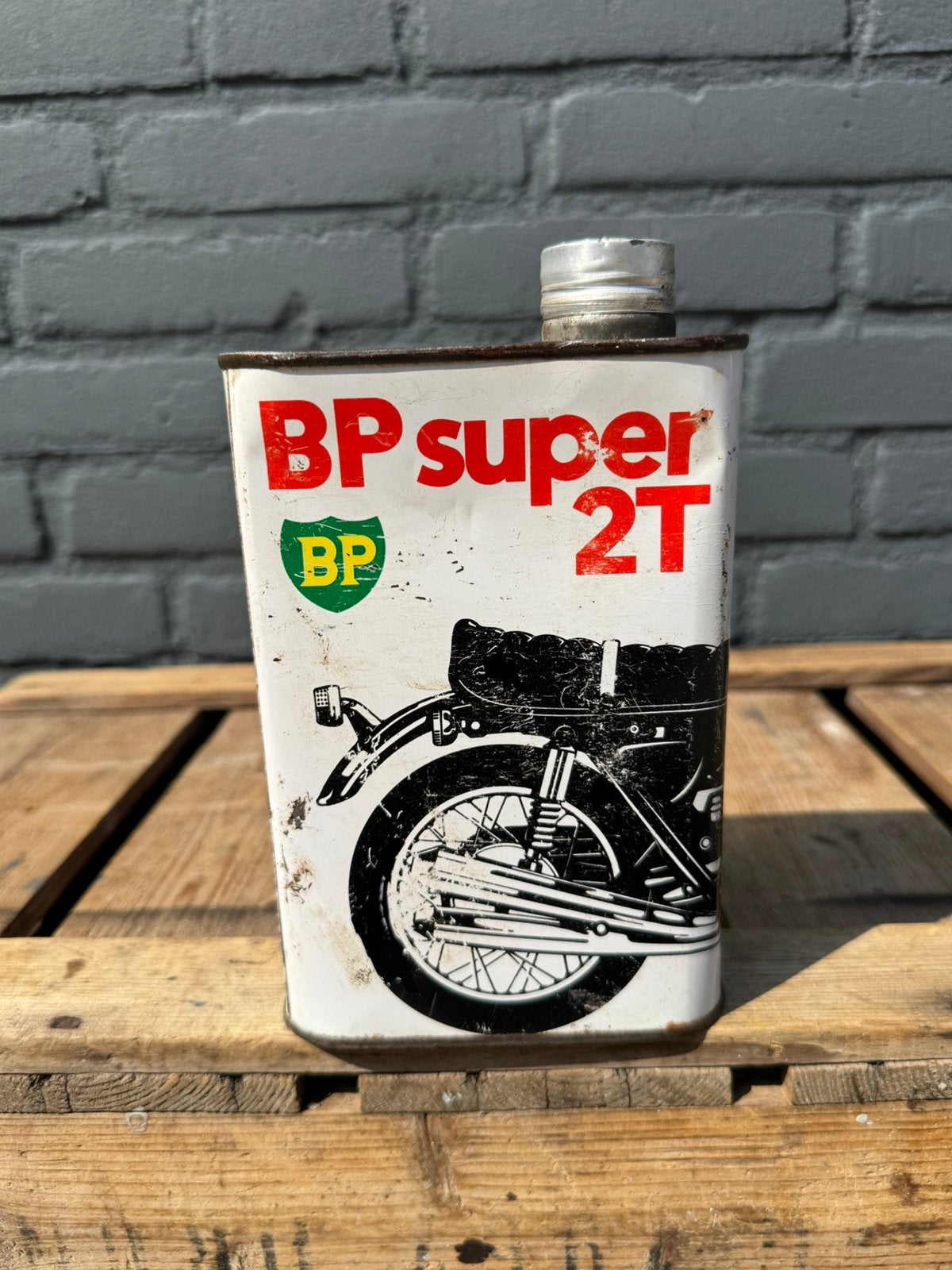 BP Super 2 T olie blik, Ophalen of Verzenden