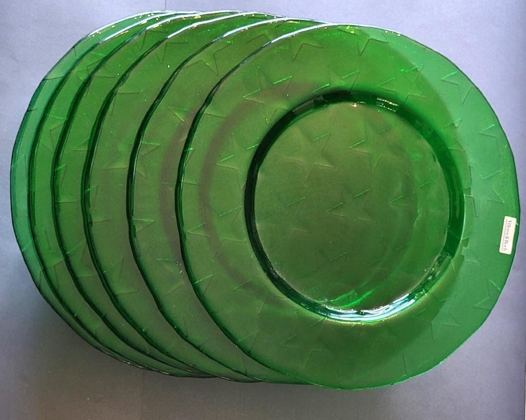 ️ ✔️Villeroy & Boch STELLINA Groen glas 6 x Ø 34cm, Antiek en Kunst, Verzenden