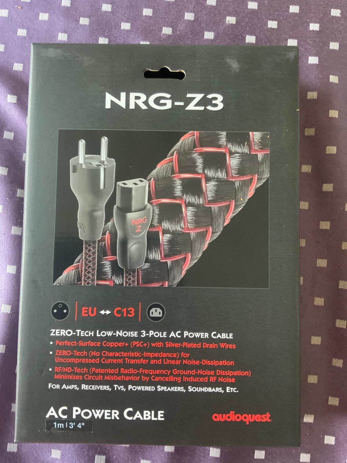Audioquest NRG-Z3, TV, Hi-fi & Vidéo, Enlèvement ou Envoi, Neuf, Moins de 2 mètres, Autres câbles