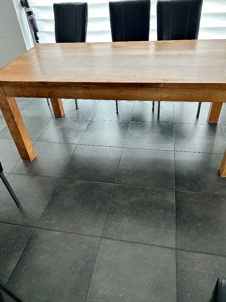 Table à manger en teck/teak, Teck, 150 à 200 cm, Cinq personnes ou plus, Comme neuf