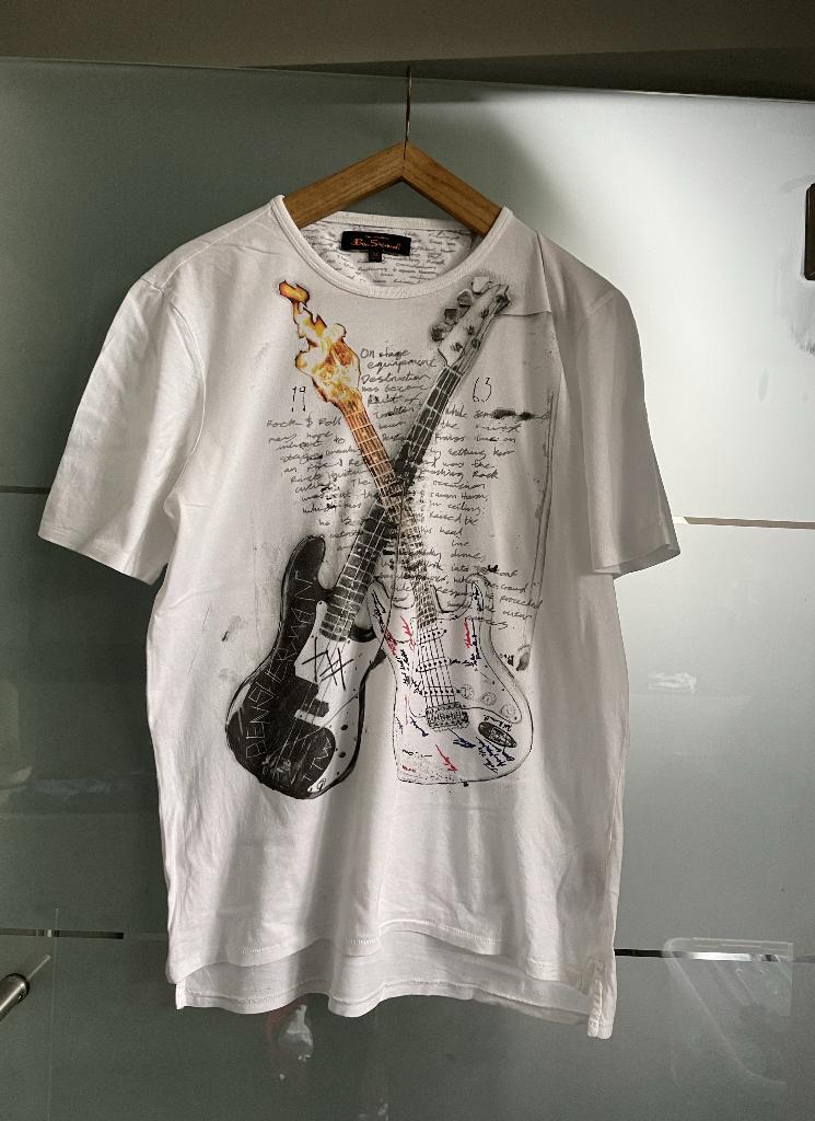 Tee-shirt Ben Sherman, Comme neuf, Enlèvement, Blanc, Taille 48/50 (M)