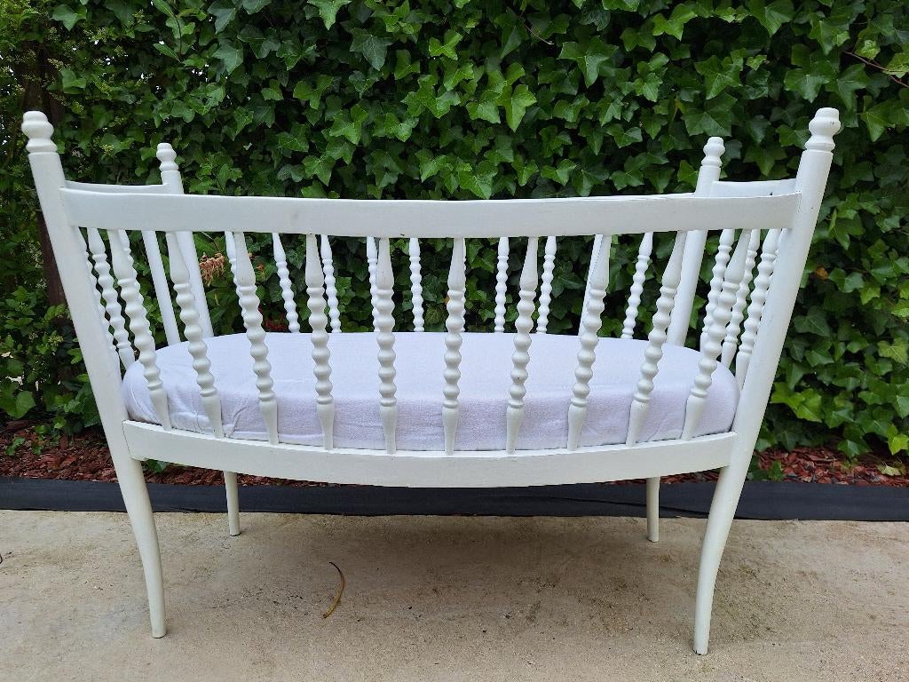 Berceau blanc vintage tout équipé, Enlèvement, Comme neuf, Baignoire
