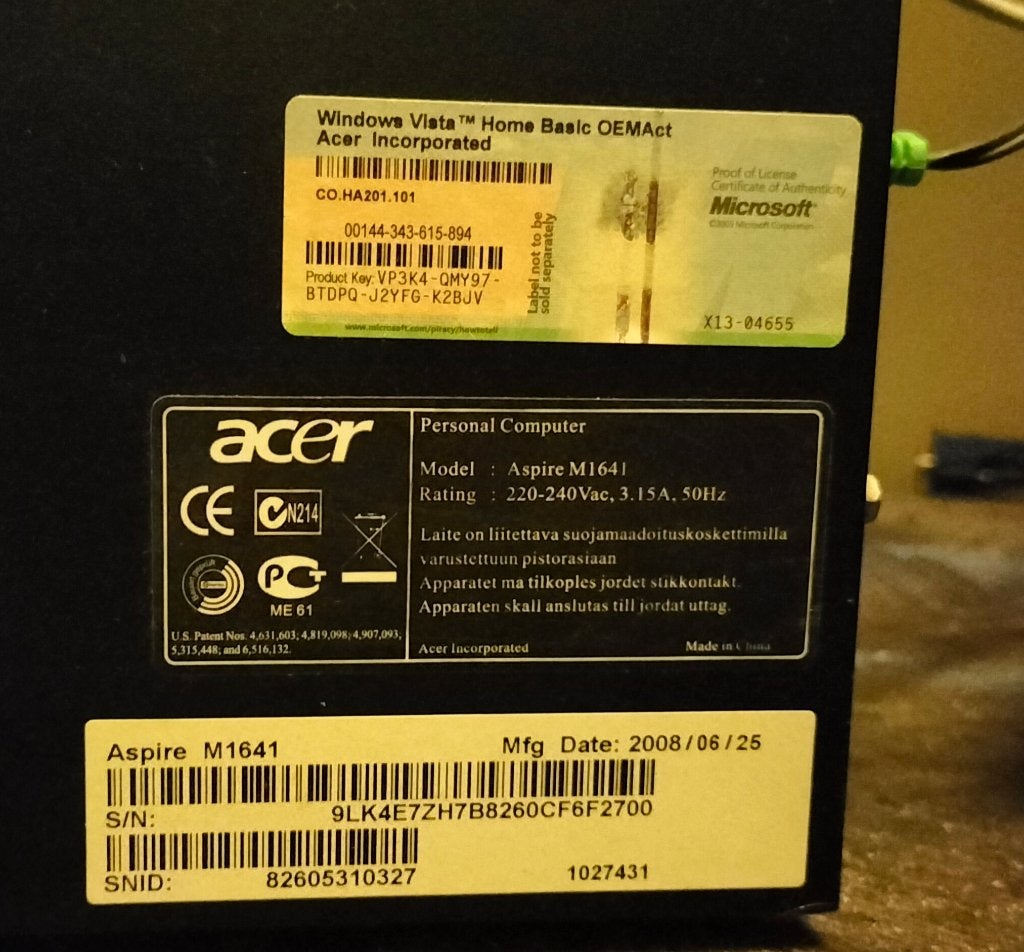 PC Acer Aspire M1641 + HPDeskjet 1510, Ophalen, Gebruikt, HDD, 2 tot 3 Ghz