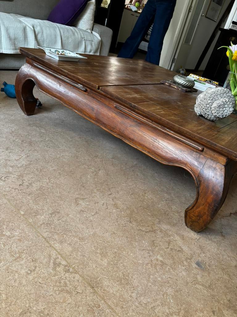 Table style bali  1m20x1m20 bois naturel, 100 à 150 cm, Moins de 50 cm, Carré, 100 à 150 cm